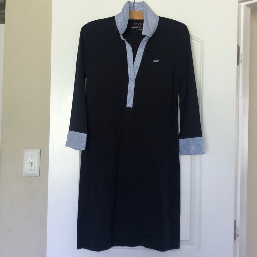 Vineyard Vines Navy Shirt Dress
